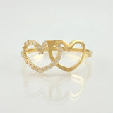 Anillo Duo Corazón 1.1gr / T6 3/4 / Oro Amarillo 18K *