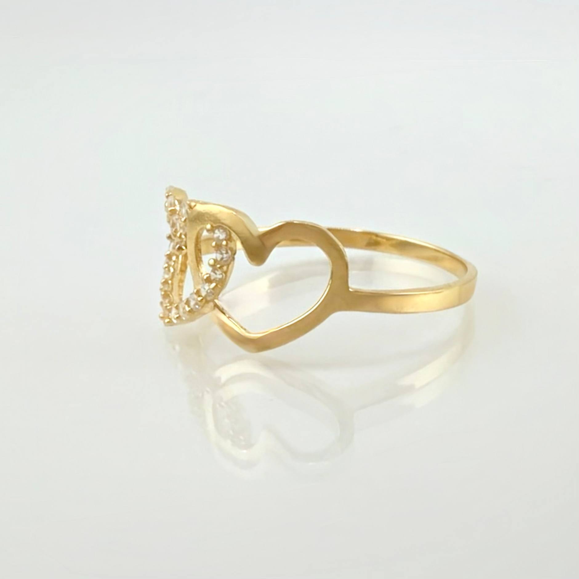Anillo Duo Corazón 1.1gr / T6 3/4 / Oro Amarillo 18K *