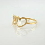 Anillo Duo Corazón 1.1gr / T6 3/4 / Oro Amarillo 18K *