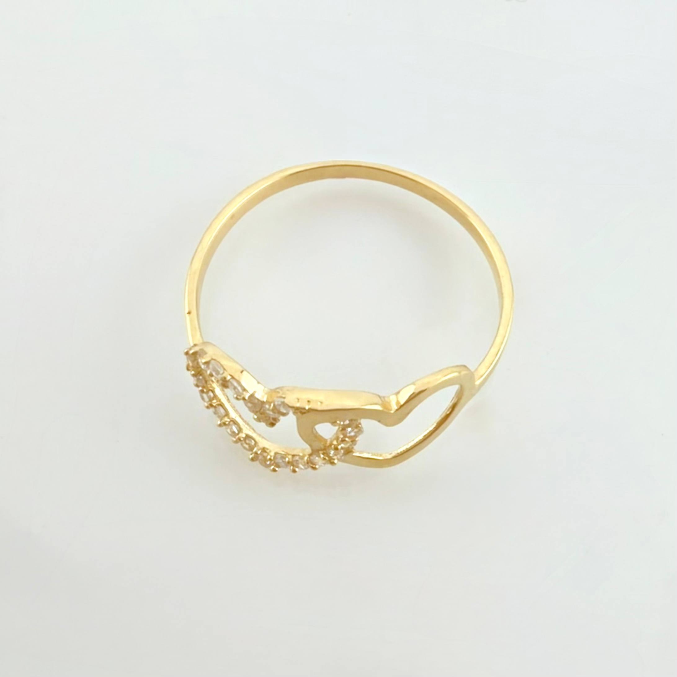 Anillo Duo Corazón 1.1gr / T6 3/4 / Oro Amarillo 18K *