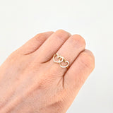 Anillo Duo Corazón 1.1gr / T6 3/4 / Oro Amarillo 18K *