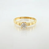 Anillo Solitario Corazones 1.6gr / T6 1/4 / Oro Amarillo 18K *