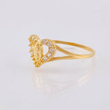 Anillo Corazón Virgen Guadalupe 1.6gr / T7 1/2 / Oro Amarillo 18K *