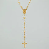 Rosario Virgen Milagrosa Cruz Cristo 5.65gr / 49cm / 3mm-4mm Oro Amarillo 18K %