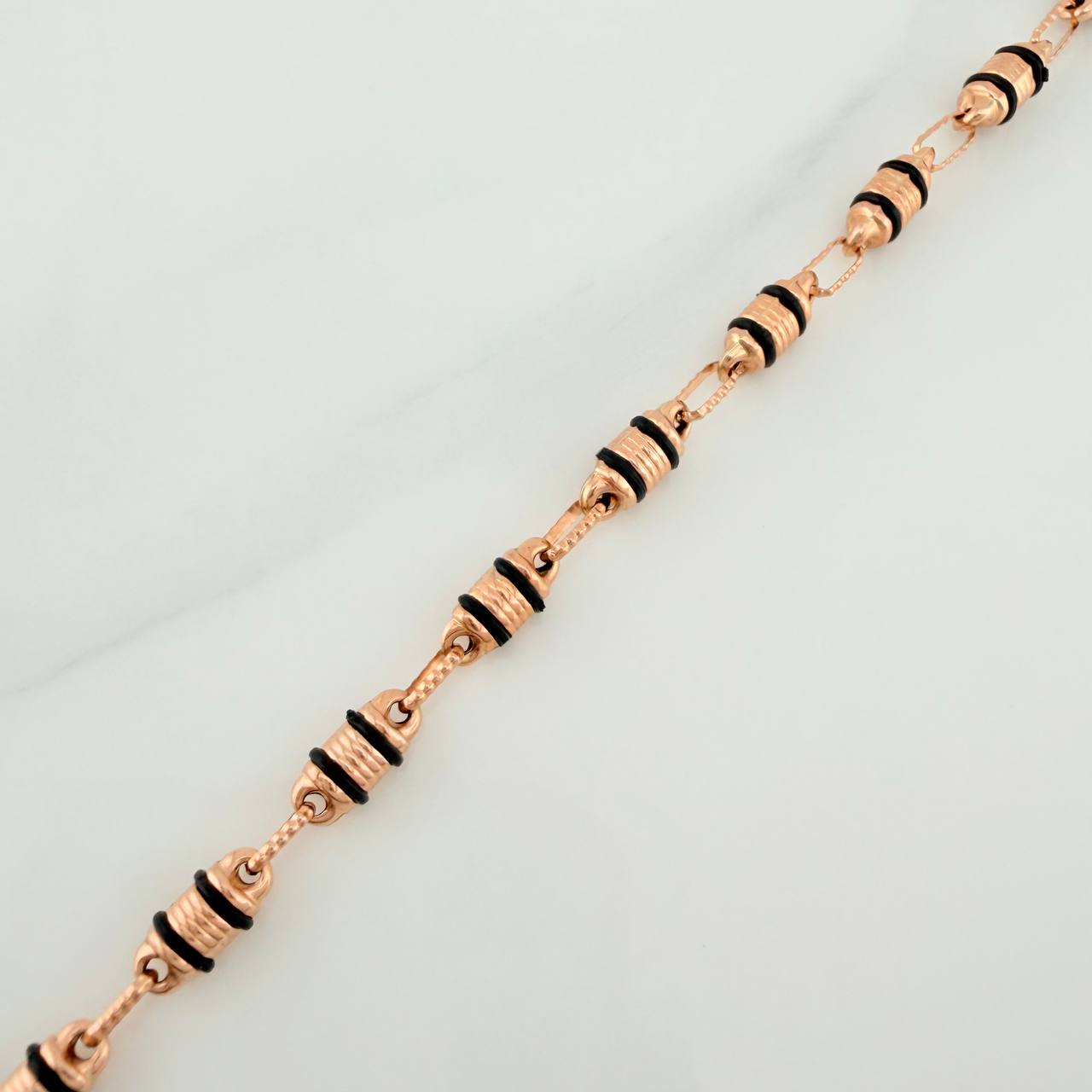 Pulso Rustico Barril 5.2gr / 21.7cm / 4.3mm Oro Rosa 18K %