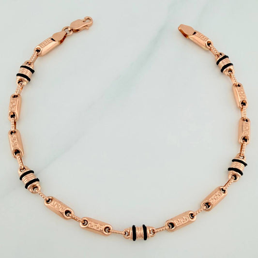Pulso Rustico Barril Tribal 5.1gr / 21.2cm / 4.3mm Oro Rosa 18K %