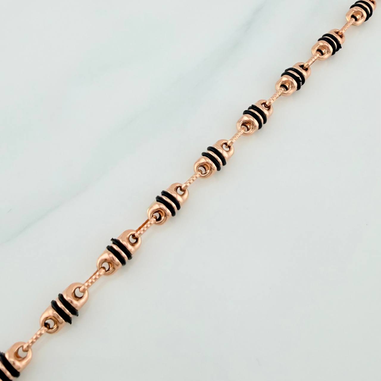 Pulso Rustico Barril 5.35gr / 21.2cm / 4.2mm Oro Rosa 18K %