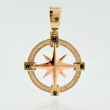 Dije Brujula 7.4gr / 4cm / Dos Oros Amarillo Rosa 18K