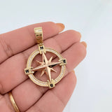 Dije Brujula 7.4gr / 4cm / Dos Oros Amarillo Rosa 18K