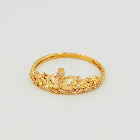 Anillo Corona Espigas 1.65gr / T7 / Oro Amarillo 18K *