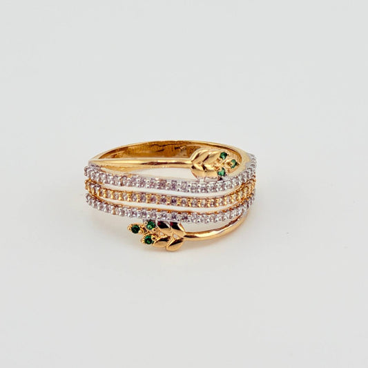 Anillo Trío Carril Espigas 4gr / T7 1/4 / Oro Amarillo 18K *