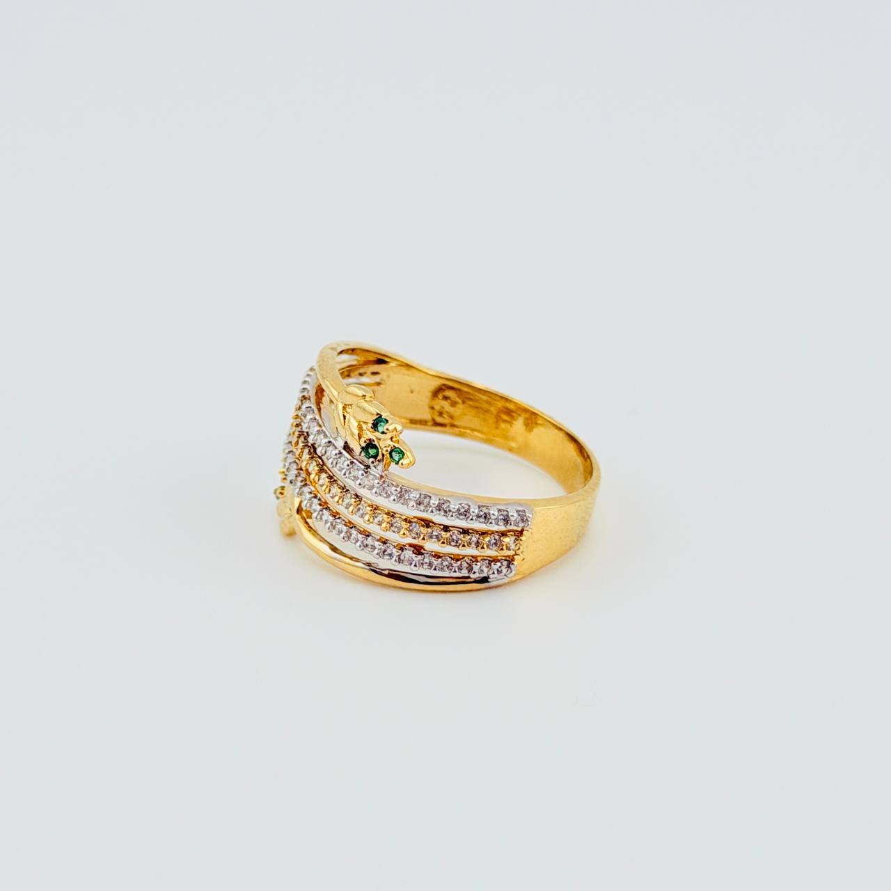 Anillo Trío Carril Espigas 4gr / T7 1/4 / Oro Amarillo 18K *