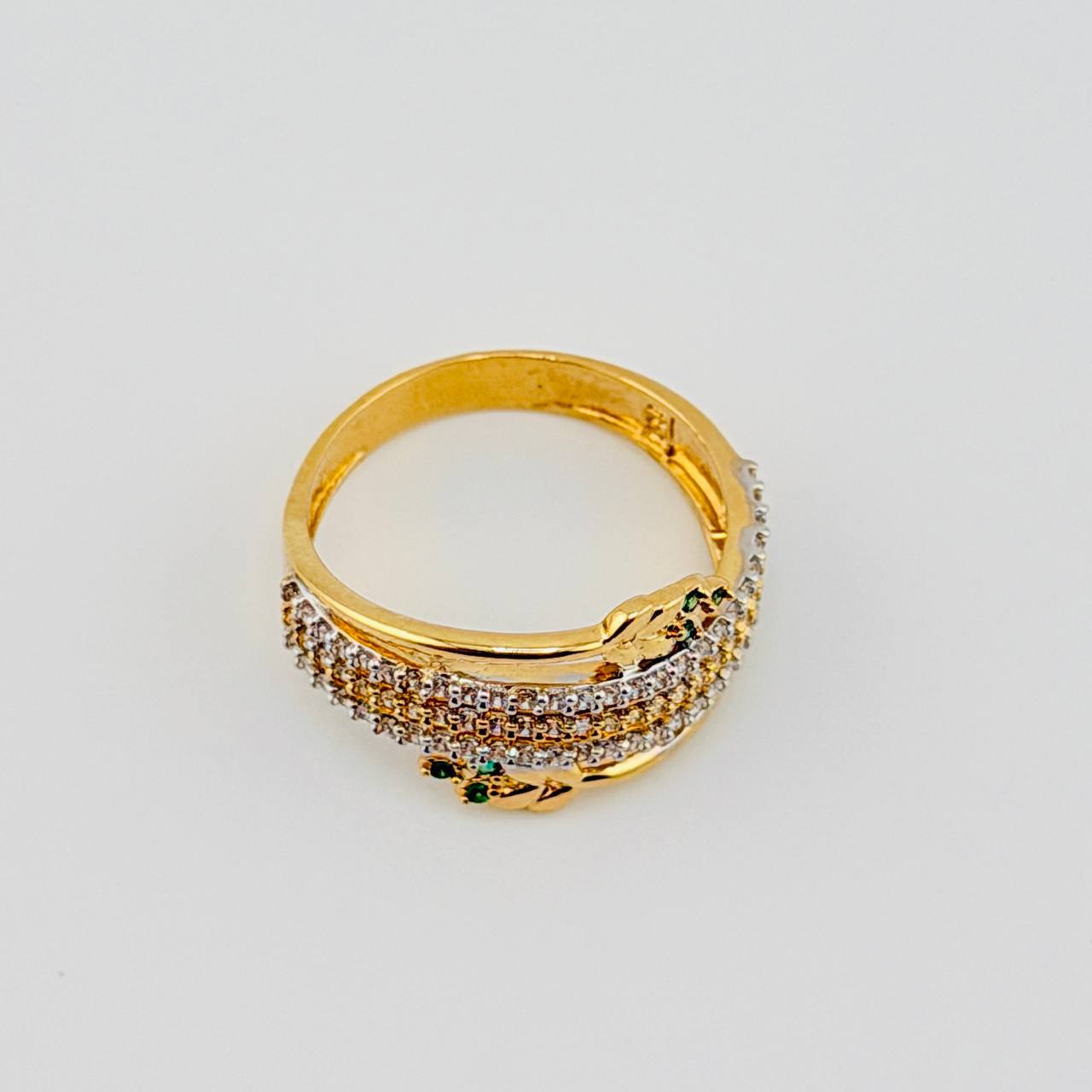 Anillo Trío Carril Espigas 4gr / T7 1/4 / Oro Amarillo 18K *