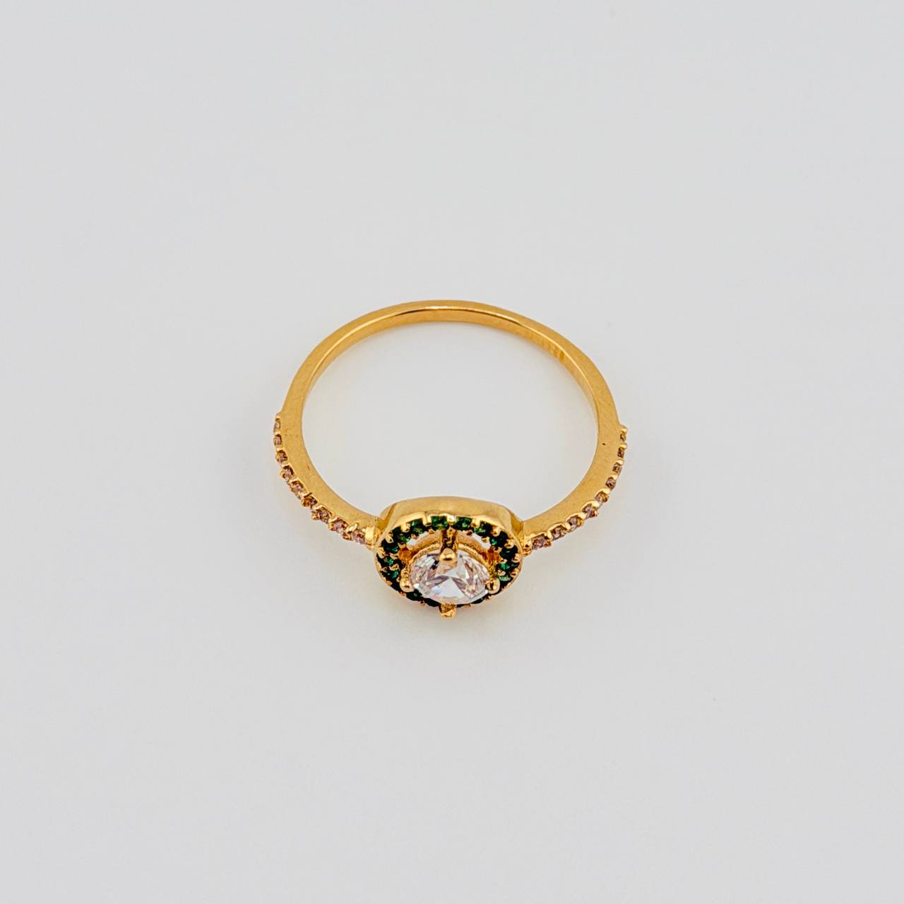 Anillo Halo Circular 1.95gr / T6 3/4 / Oro Amarillo 18K *
