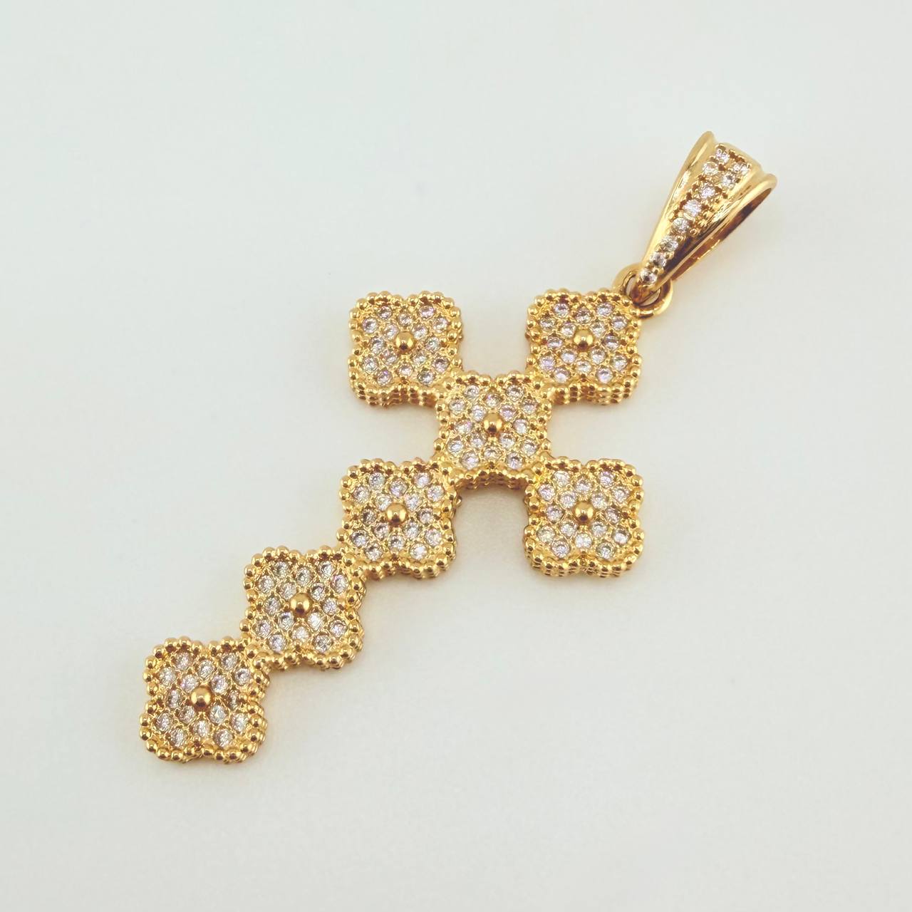 Dije Cruz Trebol 6.25gr / 5cm / Oro Amarillo 18K