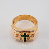 Anillo Cruz 8.55gr / T11 / Tres Oros 18K *