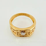 Anillo Corona Tribal 7.5gr / T10 1/2 / Dos Oros Amarillo Blanco 18K *