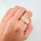 Anillo Corona Tribal 7.5gr / T10 1/2 / Dos Oros Amarillo Blanco 18K *