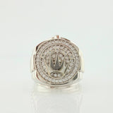 Anillo Correa Corona 15.8gr / T9 1/4 / Oro Blanco 18K *