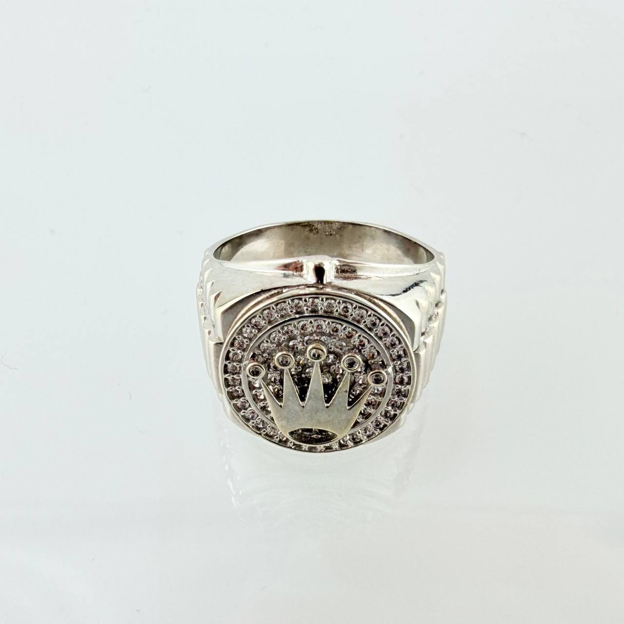 Anillo Correa Corona 15.8gr / T9 1/4 / Oro Blanco 18K *