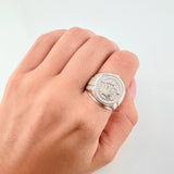 Anillo Correa Corona 15.8gr / T9 1/4 / Oro Blanco 18K *