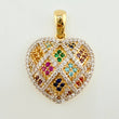 Dije Corazón Tupido 5.05gr / 2.8cm / Dos Oros Amarillo Blanco 18K