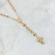 Rosario GC Virgen Milagrosa 7.4gr / 50cm / 3.5mm - 5.5mm Cruz Cristo Bordeada Oro Amarillo 18K