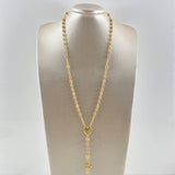 Rosario Virgen Milagrosa 14.95gr / 60cm / 5mm - 6 mm Cruz Cristo Liso Tres Oros 18K