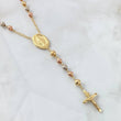 Rosario Virgen Milagrosa 14.95gr / 60cm / 5mm - 6 mm Cruz Cristo Liso Tres Oros 18K
