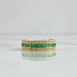 Anillo Argolla Carril Intermedio 3.3gr / T5 3/4 / Circones Blancos - Verdes Oro Amarillo 18K