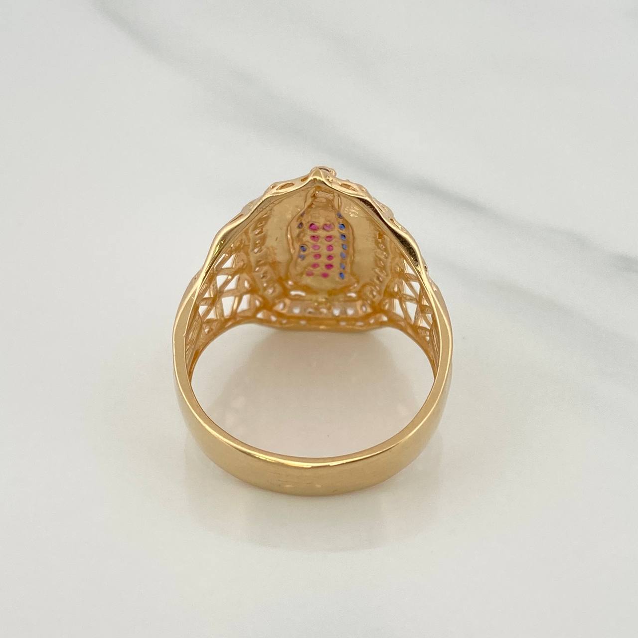 Anillo Virgen Guadalupe 5.5gr / T9 1/2 / Oro Amarillo 18K $
