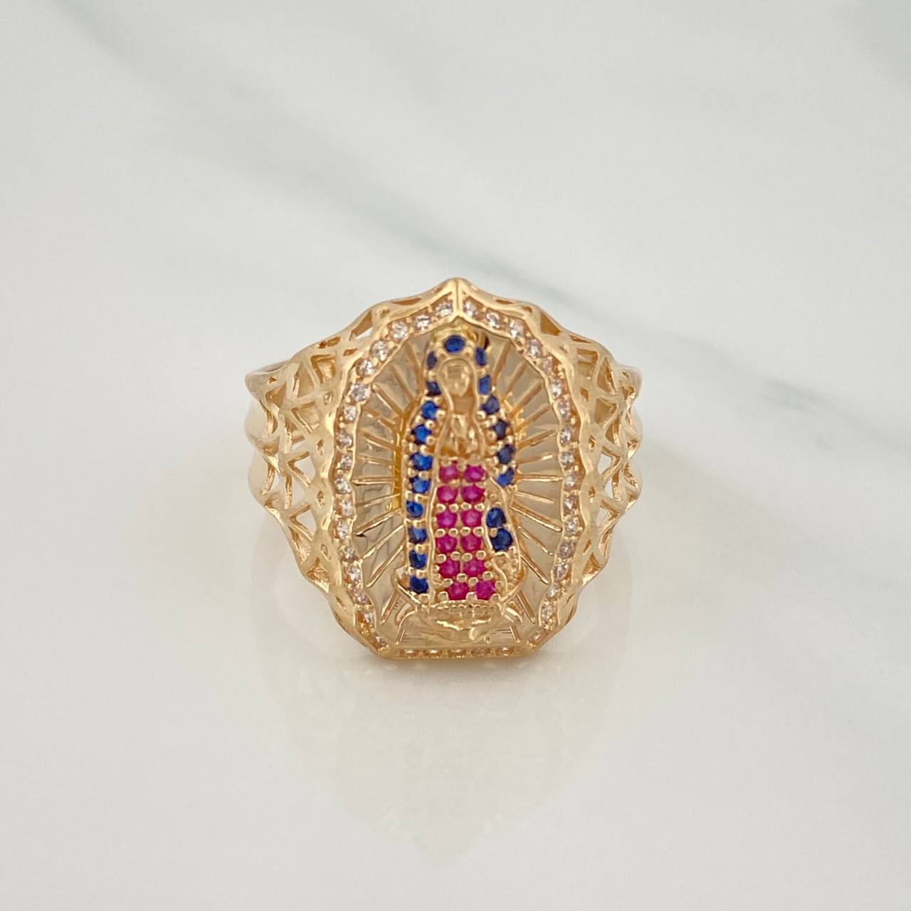 Anillo Virgen Guadalupe 5.5gr / T9 1/2 / Oro Amarillo 18K $