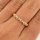 Anillo Churumbela Cuadros 1.75gr / T7 1/2 / Oro Amarillo 18K %