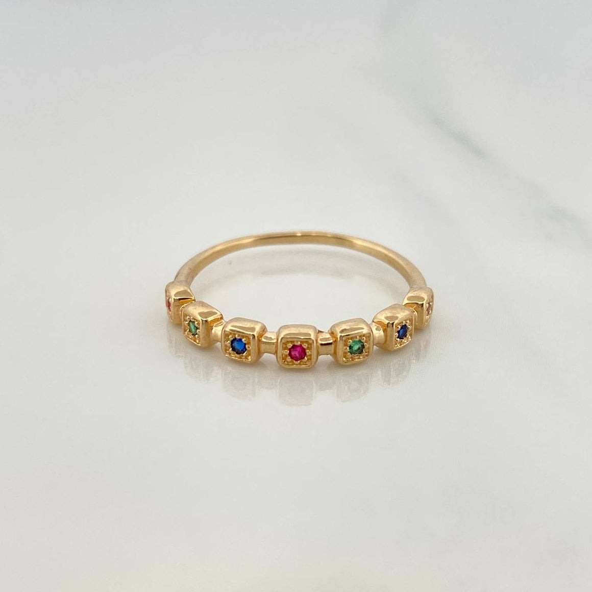 Anillo Churumbela Cuadros 1.75gr / T7 1/2 / Oro Amarillo 18K %