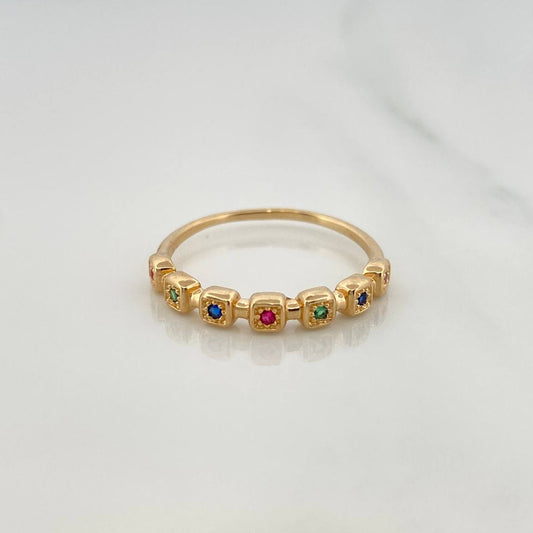 Anillo Churumbela Cuadros 1.75gr / T7 1/2 / Oro Amarillo 18K %