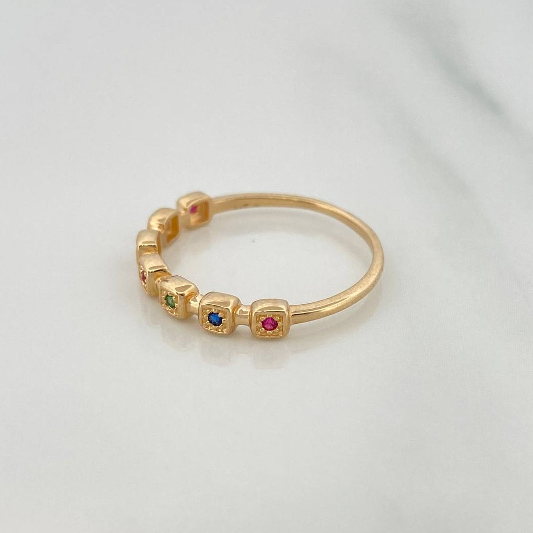 Anillo Churumbela Cuadros 1.75gr / T7 1/2 / Oro Amarillo 18K %