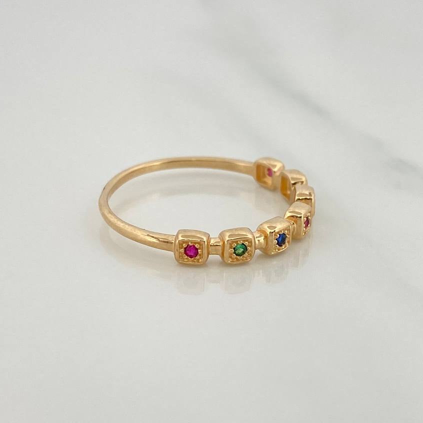 Anillo Churumbela Cuadros 1.75gr / T7 1/2 / Oro Amarillo 18K %
