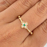 Anillo Flor Circulos 2.15gr / T6 3/4 / Oro Amarillo 18K %