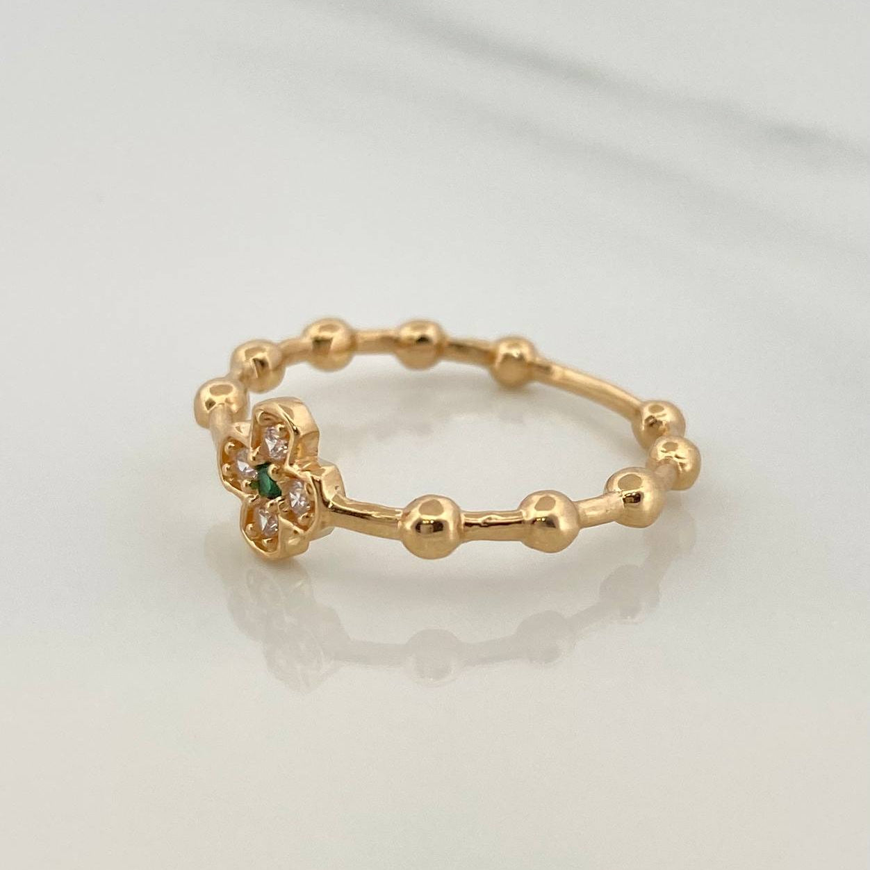 Anillo Flor Circulos 2.15gr / T6 3/4 / Oro Amarillo 18K %