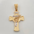 Dije Cruz Rostro Cristo 4.45gr / 3.8cm / Dos Oros Amarillo Blanco 18K %