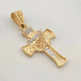 Dije Cruz Rostro Cristo 4.45gr / 3.8cm / Dos Oros Amarillo Blanco 18K %
