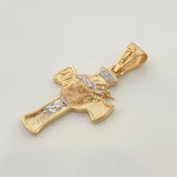 Dije Cruz Rostro Cristo 4.45gr / 3.8cm / Dos Oros Amarillo Blanco 18K %