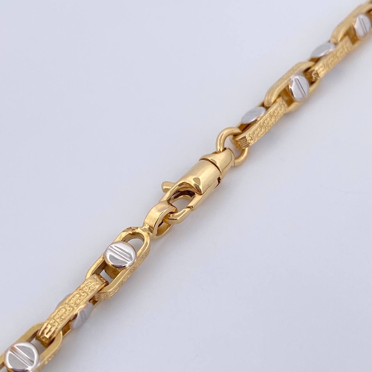 Cadena Clik Tornillos 19gr / 61cm / Dos Oros Amarillo Blanco +4 18K $