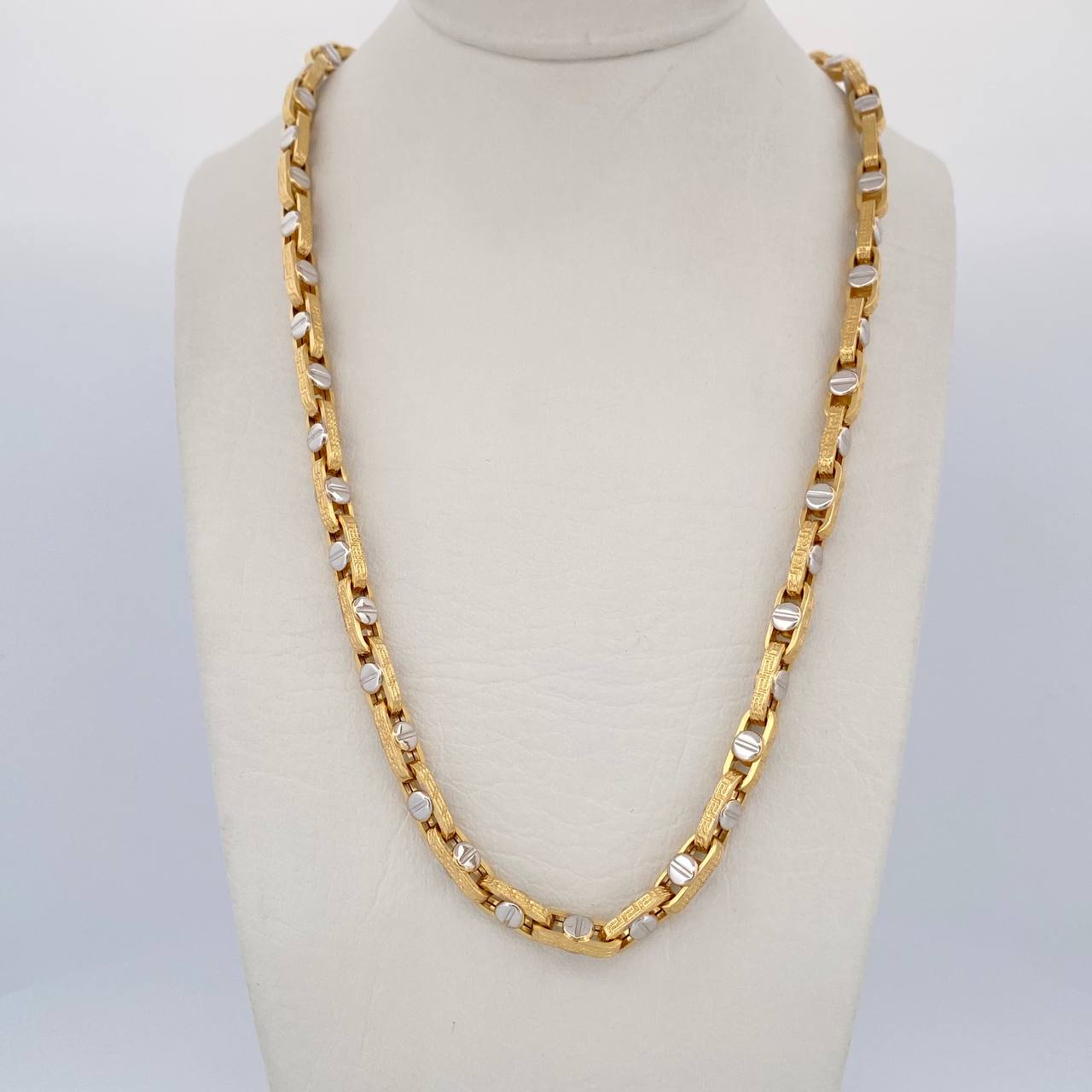 Cadena Clik Tornillos 19gr / 61cm / Dos Oros Amarillo Blanco +4 18K $