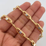 Cadena Clik Tornillos 16.1gr / 60cm / Dos Oros Amarillo Blanco +4 18K $