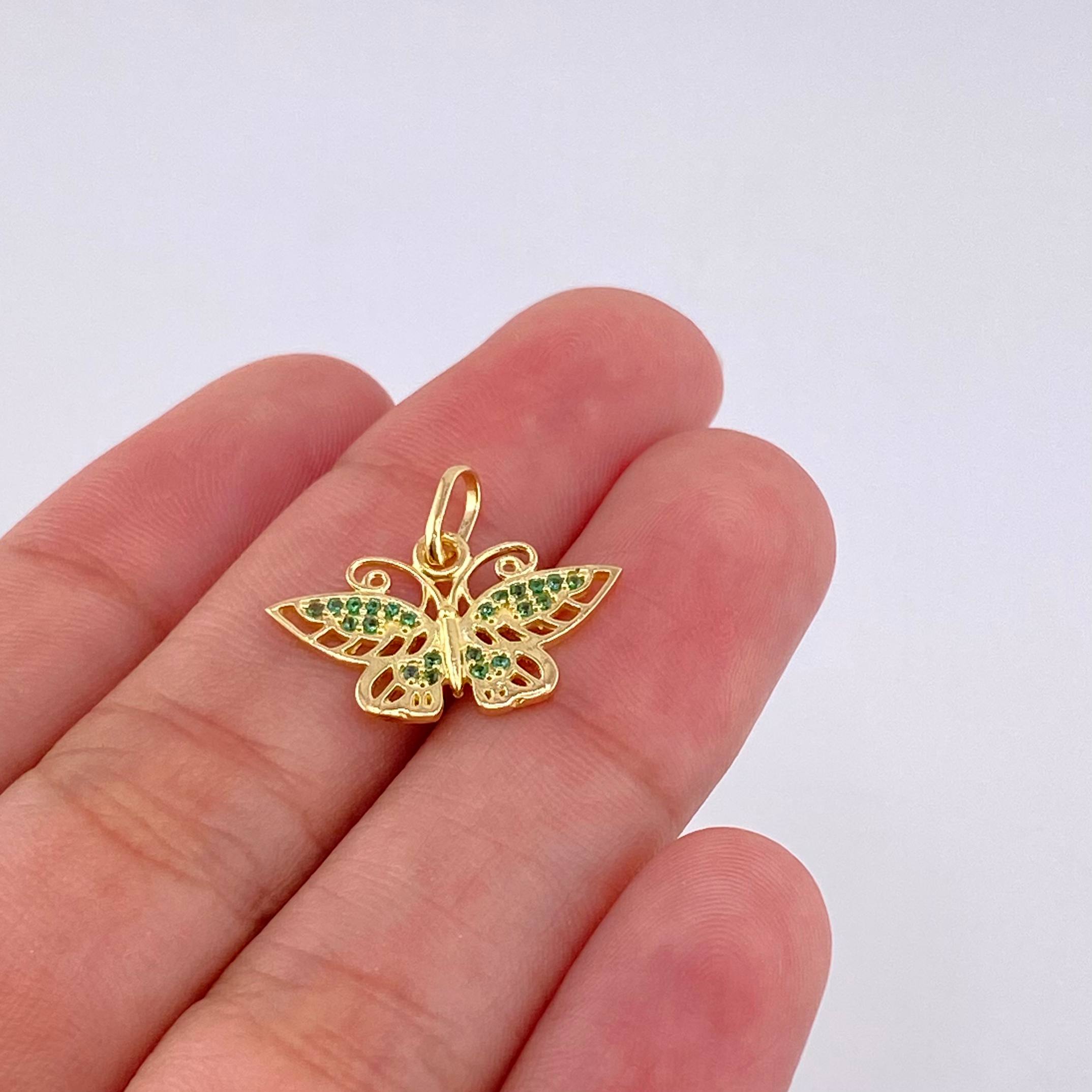 Dije Mariposa Monarca 1.35 g / 1.6 cm Oro Amarillo 18K