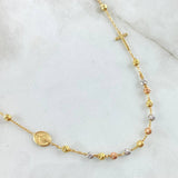 Cadena Tipo Denario Virgen Milagrosa 3.2gr / 45cm / Tres Oros +4 18K *