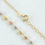 Cadena Tipo Denario Virgen Milagrosa 3.2gr / 45cm / Tres Oros +4 18K *