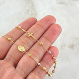 Cadena Tipo Denario Virgen Milagrosa 3.2gr / 45cm / Tres Oros +4 18K *