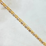 Pulso Ice 8.15gr / 21.5cm / Dos Oros Amarillo Blanco +4 18K ©